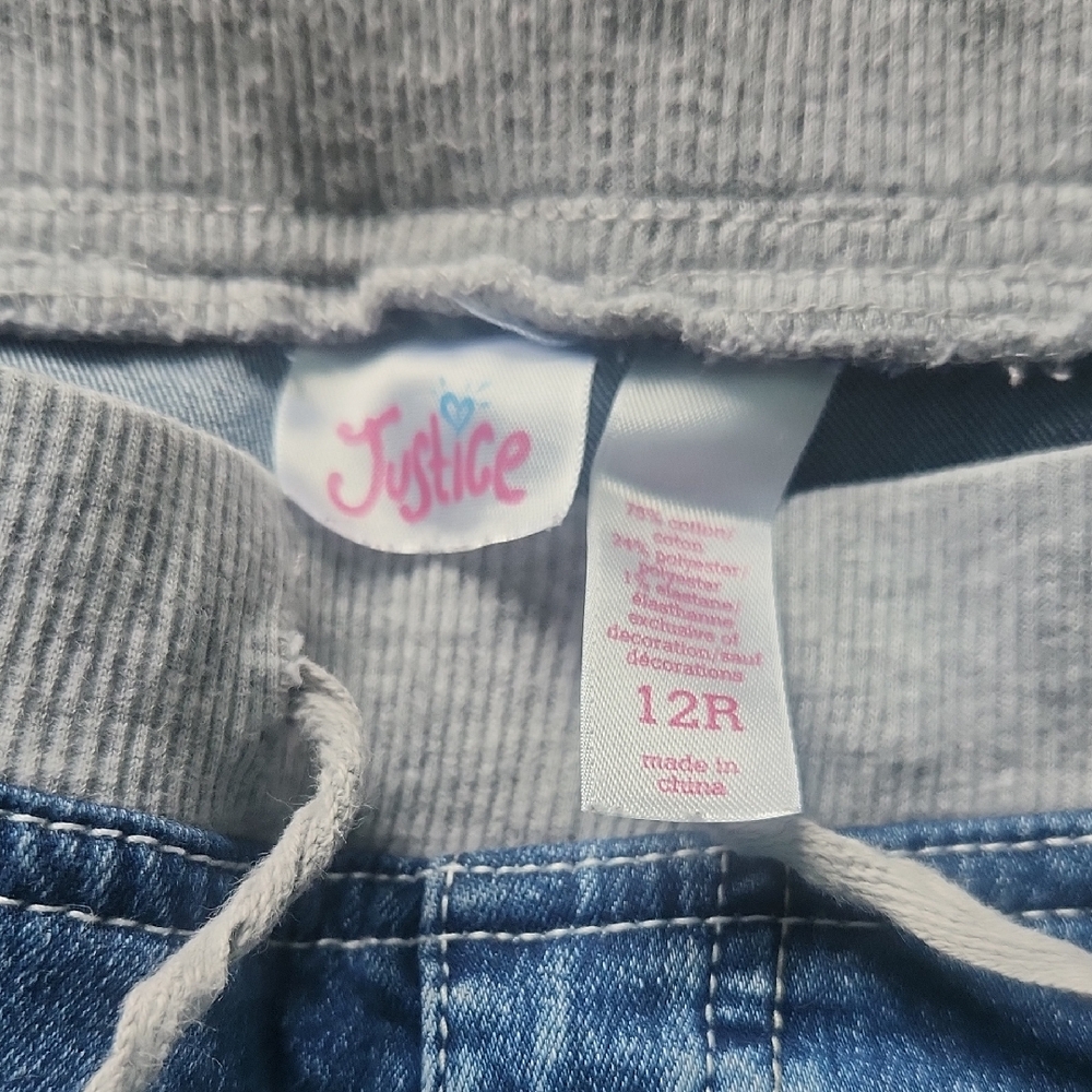 Justice Blue Jean Shorts with Drawstring